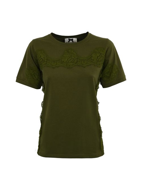 T-shirt in cotone e pizzo NO SECRETS | 251NS059ALGARONI